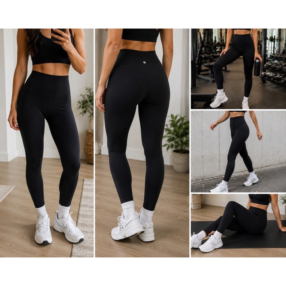 Heynuts Womens High Waisted Yoga Leggings Black Buttery Soft Athletic Pants